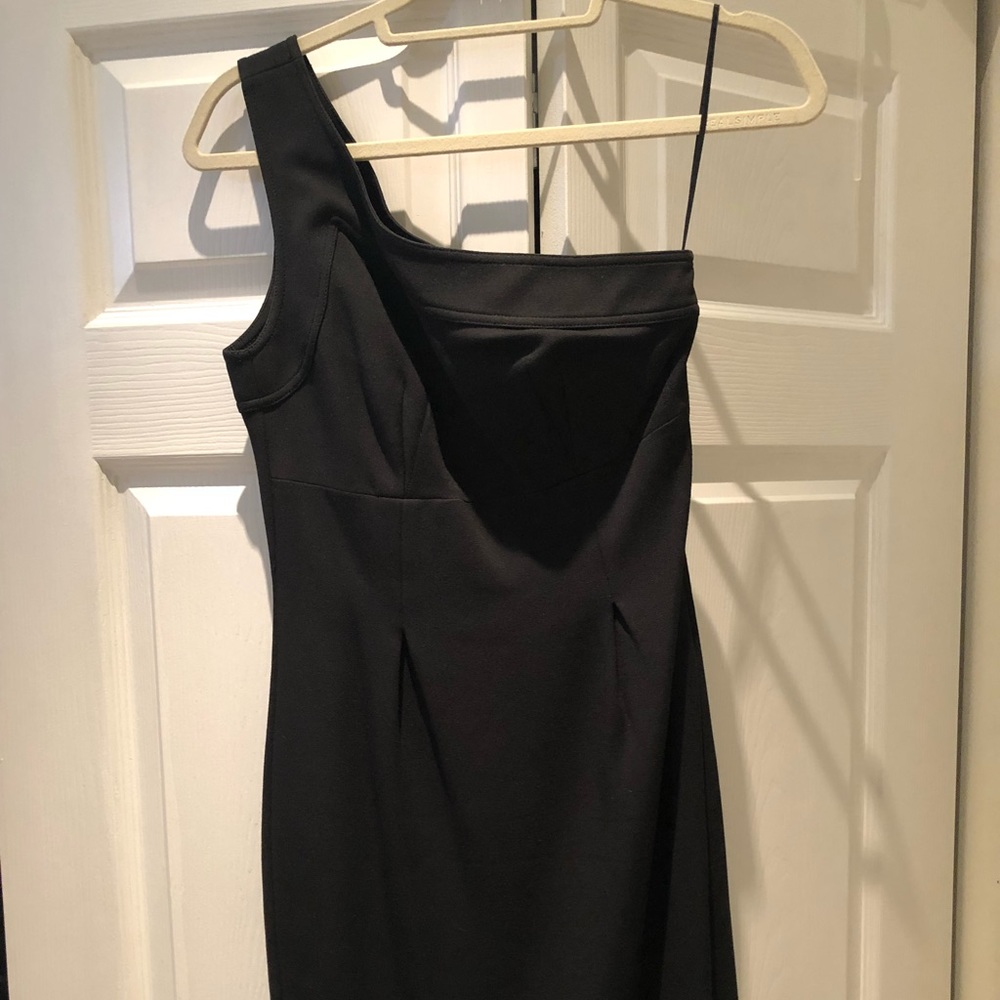 Trina Turk one shoulder black dress size 0.